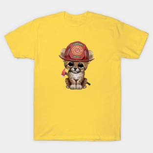 Cute Cheetah Cub Firefighter T-Shirt